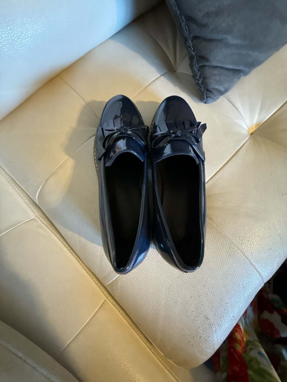Next Patent Tassel Lug Sole Loafers in Navy